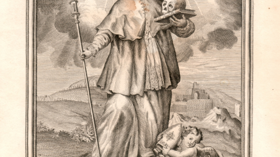 Ol·lustració del Sant Cap. Arxiu del Monestir de Bellpuig de les Avellanes.