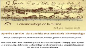 Fenomenologia de la música, amb Jordi Mora i músics en directe