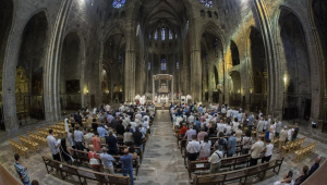 Inauguració d'una exposició als soterranis de la catedral de Girona