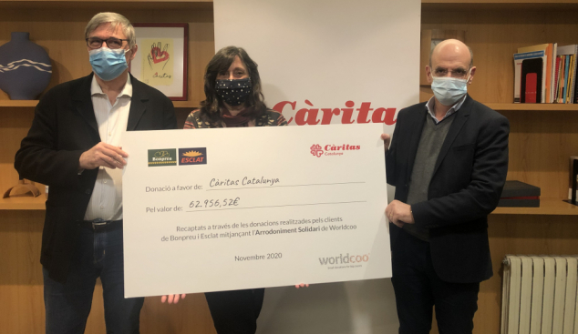 Els clients de Bonpreu i Esclat donen 63.000 euros a Càritas Catalunya