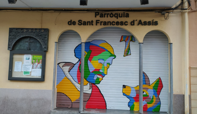 Nou mural de sant Francesc d’Assís a tot color a Bellavista