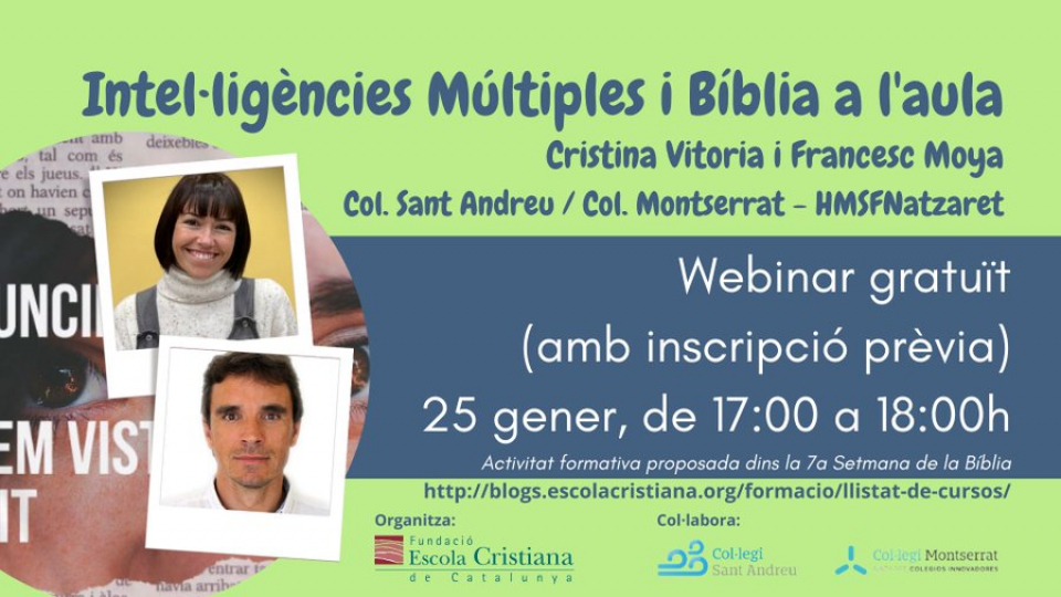 Intel·ligències múltiples i Bíblia a l'aula, amb Cristina Vitoria i Francesc Moya