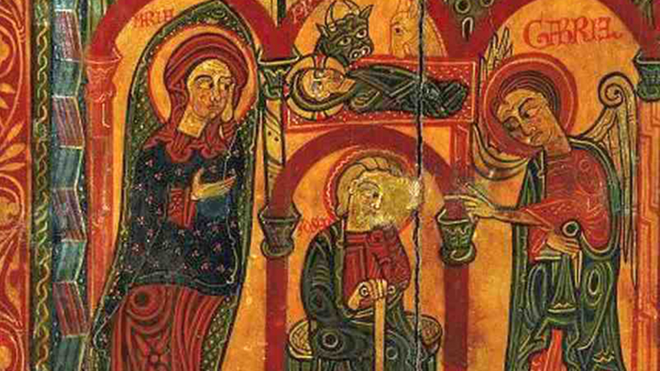 La Nativitat al frontal d’altar de la Mare de Déu del Coll. Últim quart del segle XII. MEV 3.